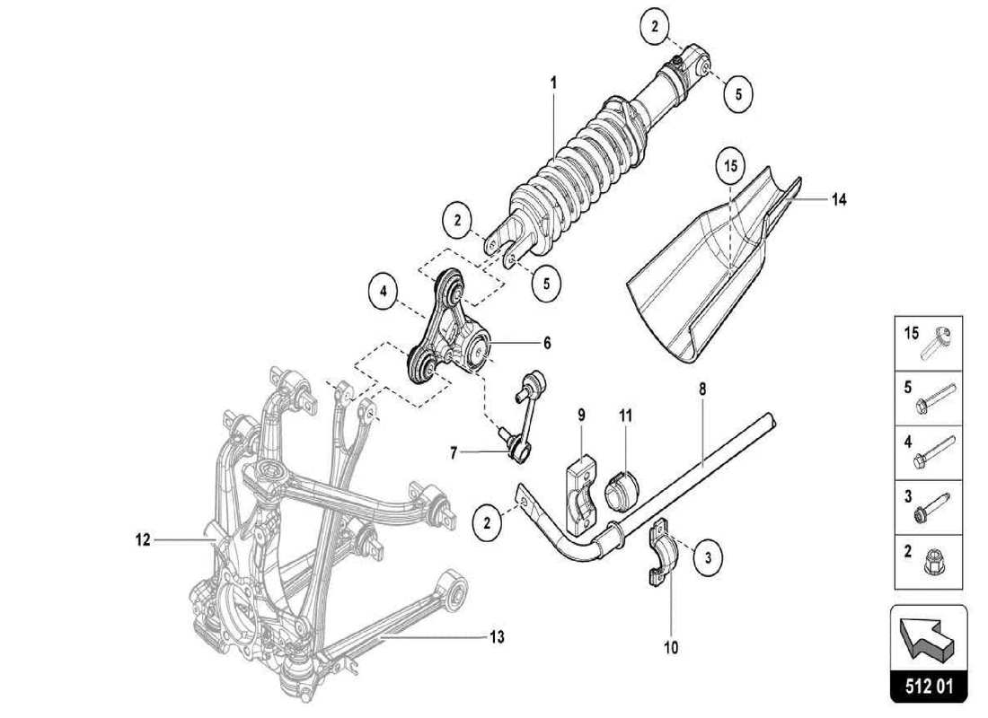 lamborghini centenario spider hinterradaufhängung teilediagramm