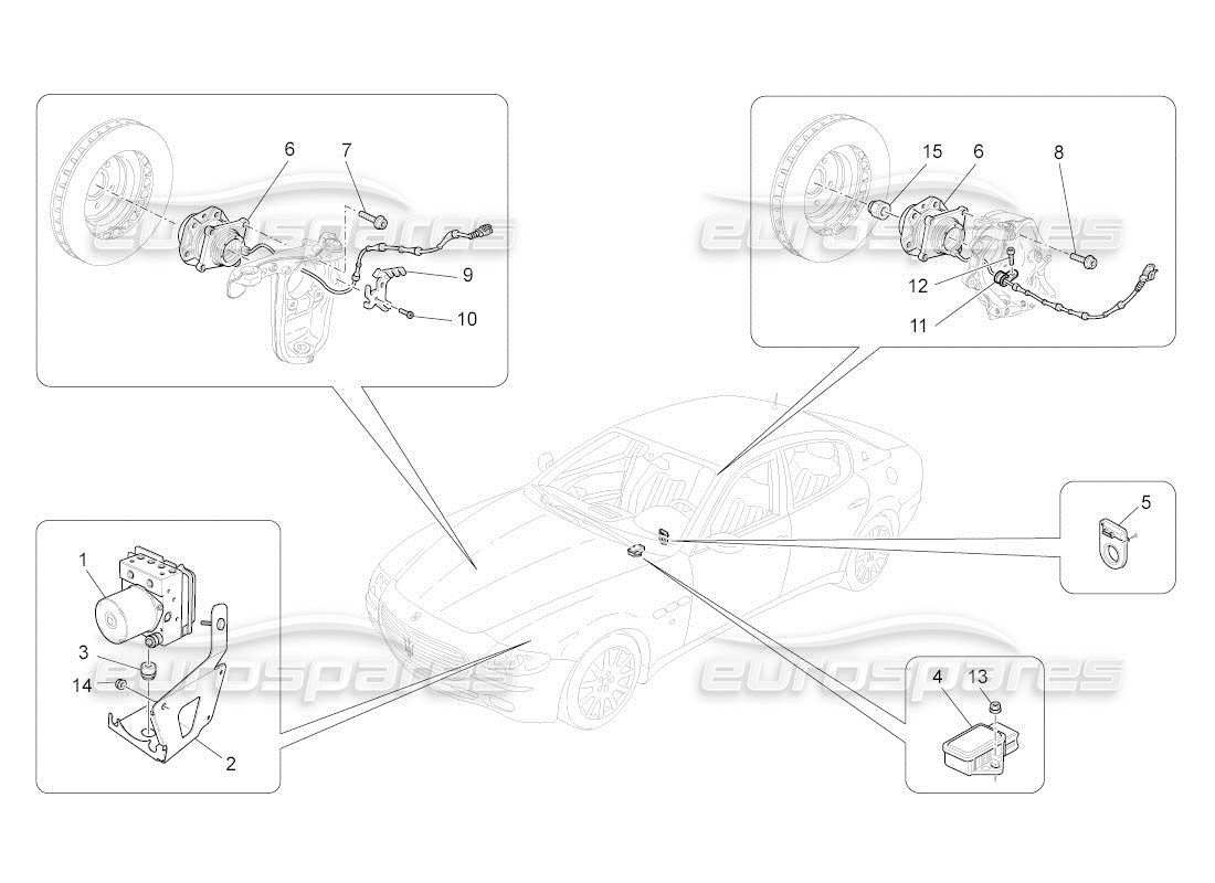 maserati qtp. (2011) 4.7 auto bremssteuersysteme teilediagramm