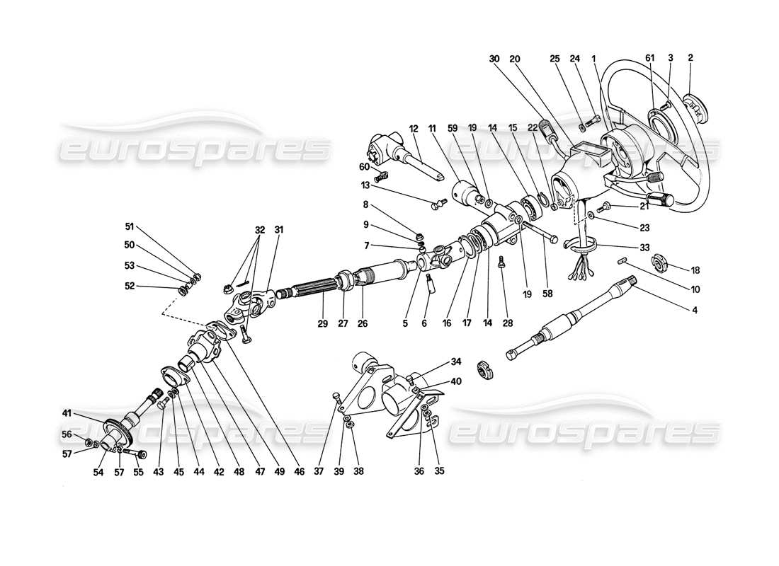 ferrari 208 turbo (1989) lenksäule ersatzteildiagramm