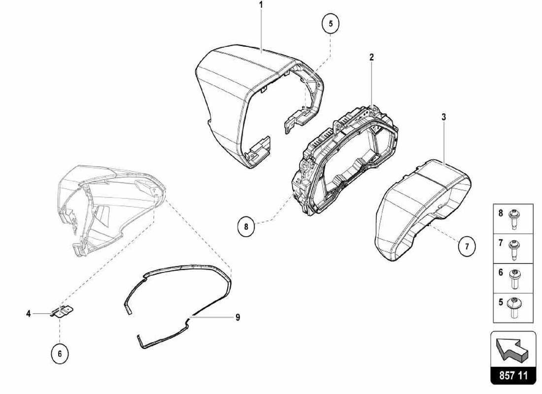 lamborghini centenario spider combi-instrument ersatzteildiagramm