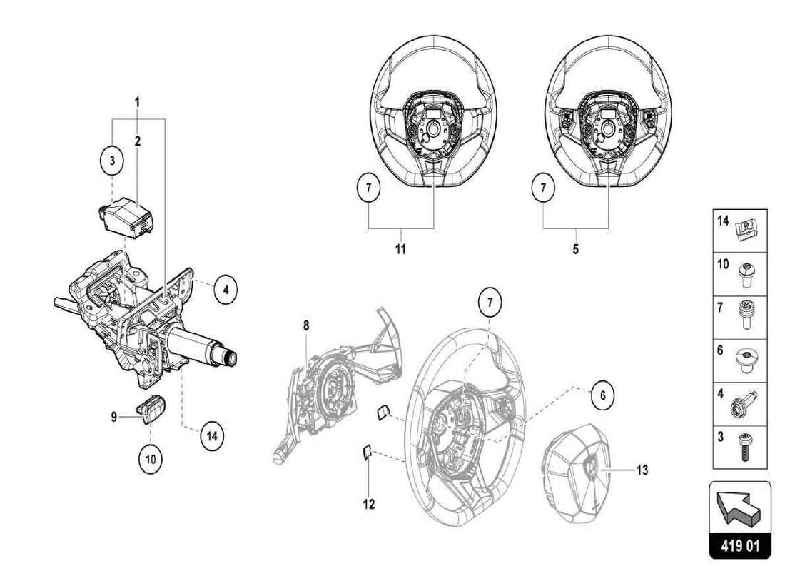 lamborghini centenario spider lenksystem teilediagramm