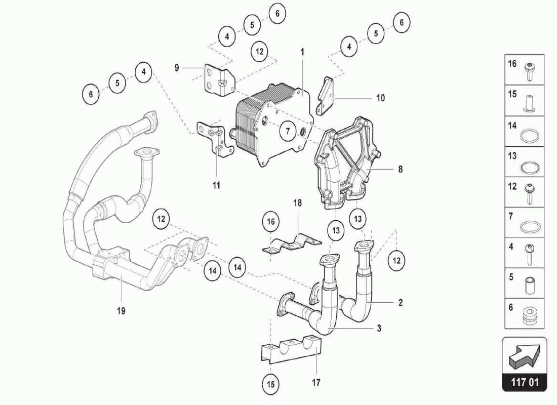 lamborghini centenario spider ölkühler teilediagramm