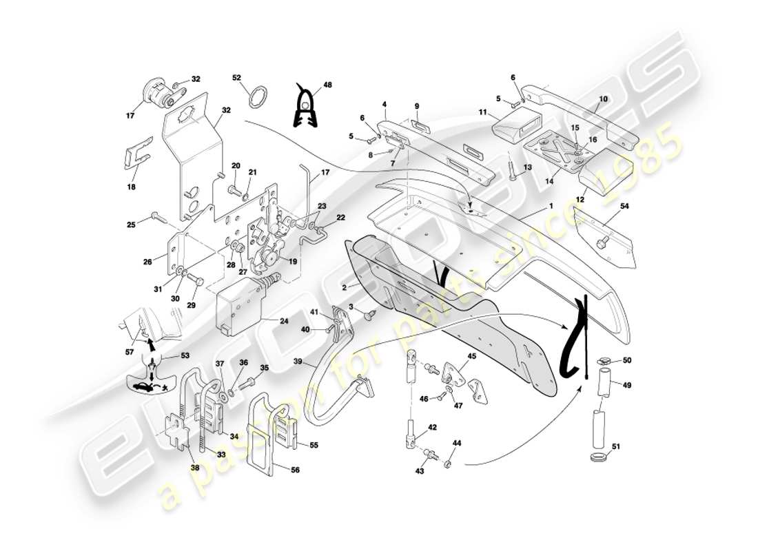 eine teilezeichnung aus dem aston martin db7 vantage (2001) teilekatalog