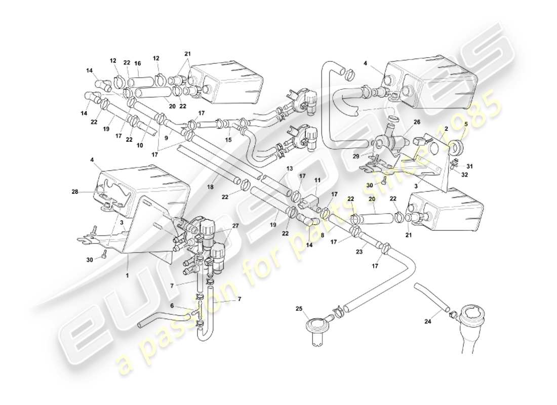 eine teilezeichnung aus dem aston martin db7 vantage (2003) teilekatalog