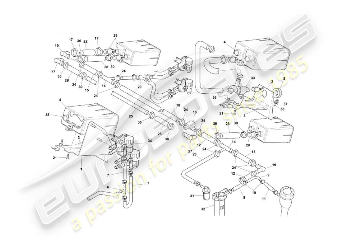 ein teilediagramm aus dem teilekatalog aston martin db7