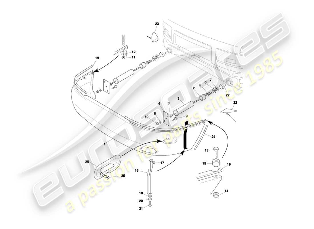 eine teilezeichnung aus dem aston martin db7 vantage (2001) teilekatalog