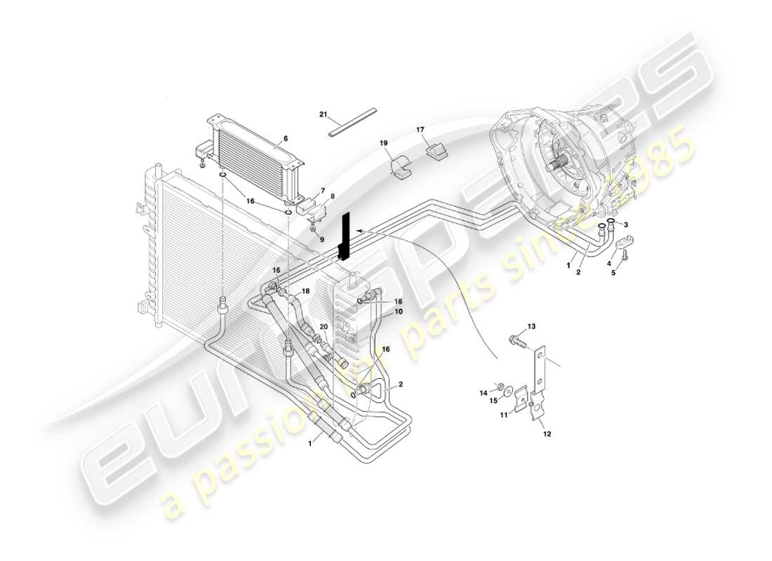 eine teilezeichnung aus dem aston martin db7 vantage (2000) teilekatalog