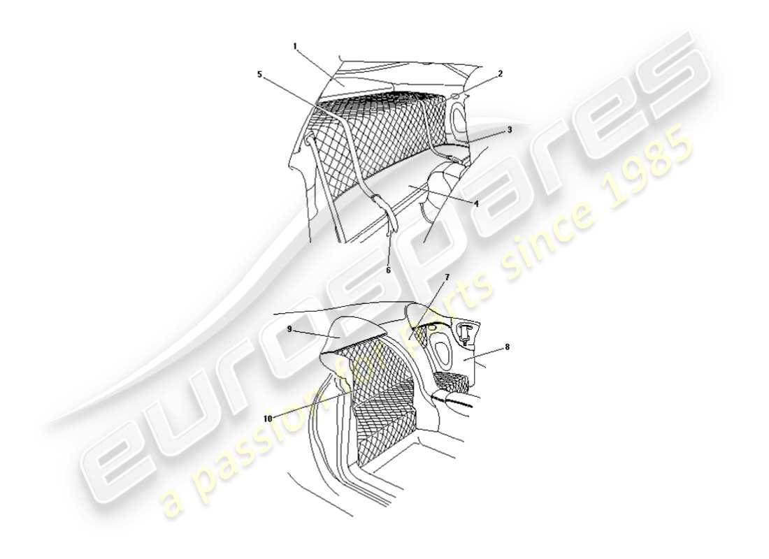 eine teilezeichnung aus dem aston martin db7 vantage (2000) teilekatalog