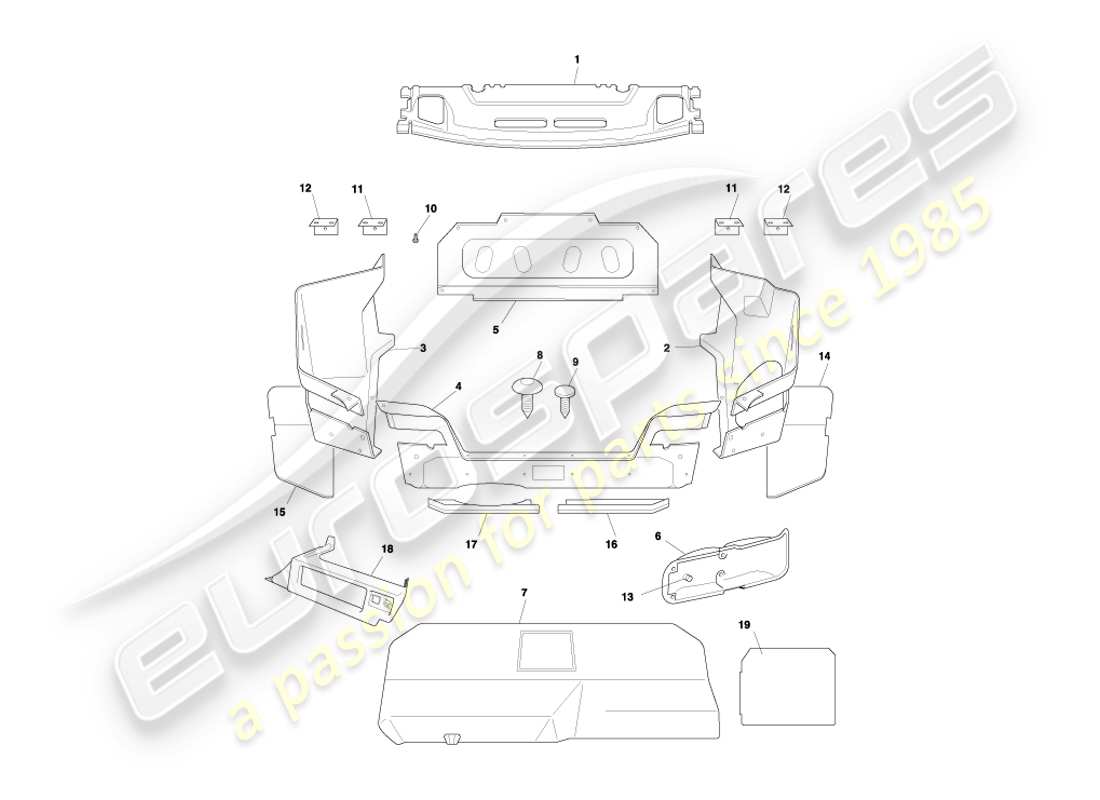 eine teilezeichnung aus dem aston martin db7 vantage (2000) teilekatalog