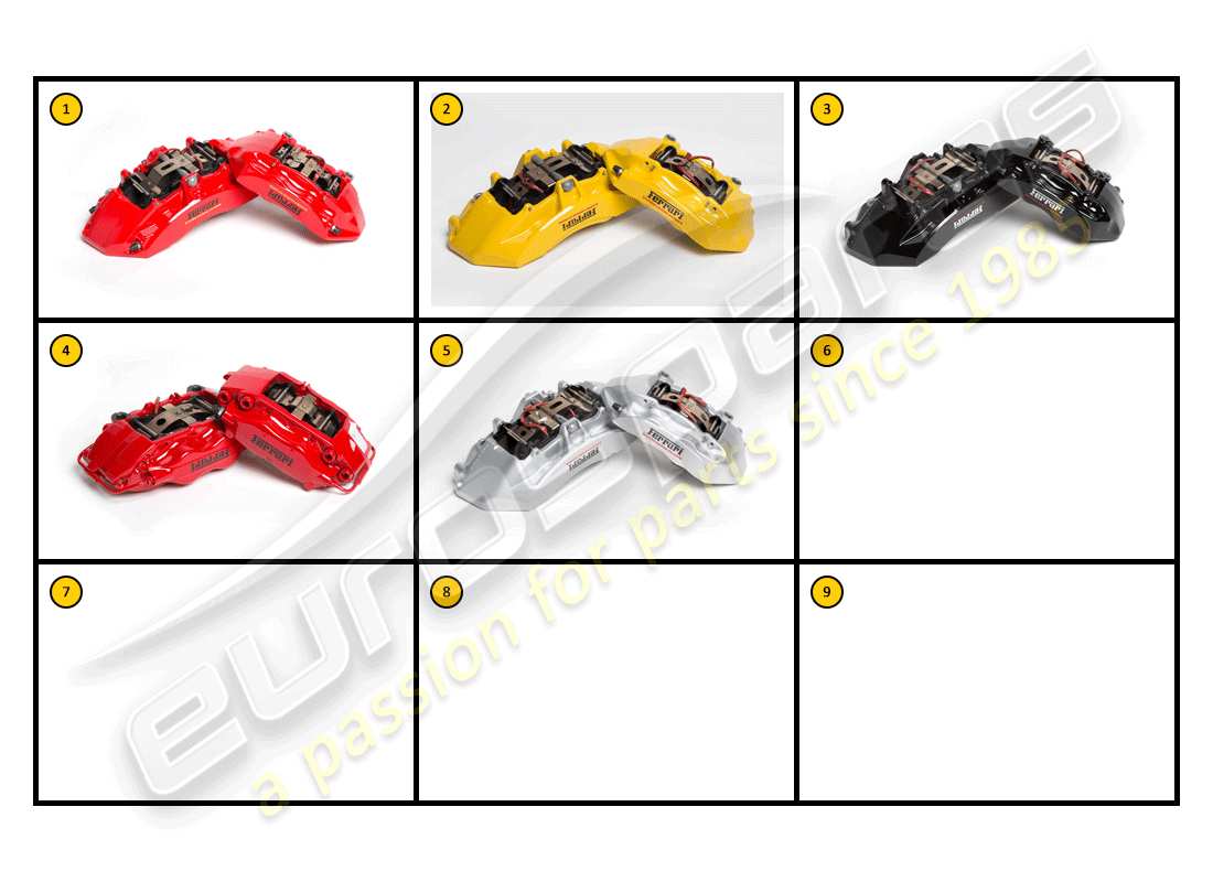 ferrari f430 coupe (accessories) außenansicht - bremssattel-teilediagramm