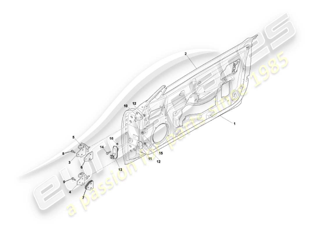 aston martin vanquish (2004) doors-ersatzteildiagramm