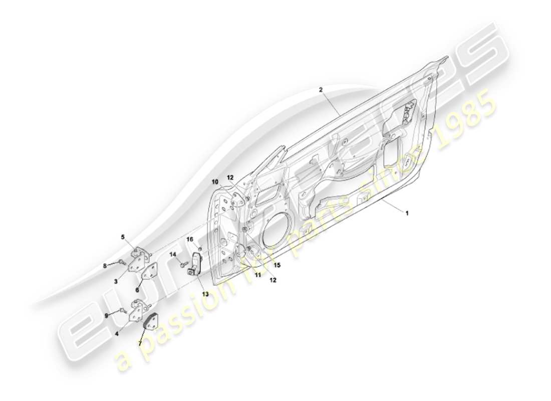 aston martin vanquish (2003) doors-ersatzteildiagramm
