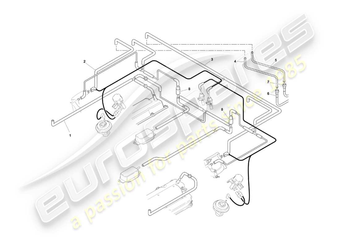 aston martin db7 vantage (2004) vakuumsystem, motorteildiagramm