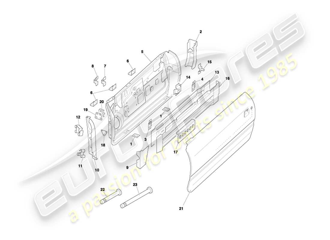 aston martin db7 vantage (2001) doors-ersatzteildiagramm