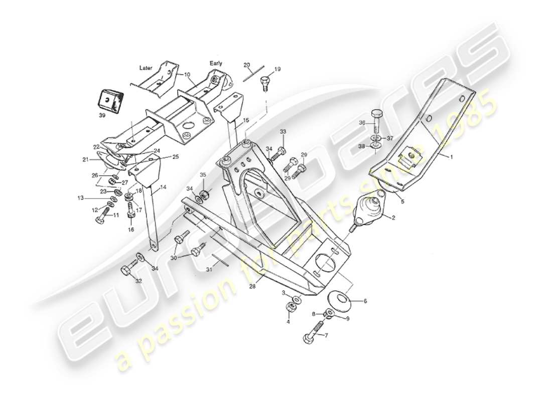 aston martin v8 virage (1999) teilediagramm für hypoidmontage