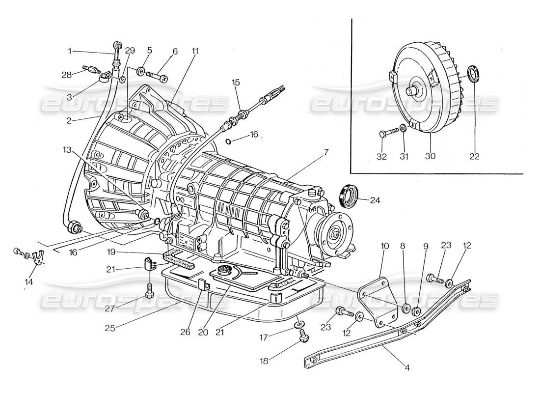 maserati 228 automatikgetriebe - wandler (4 ps) teilediagramm