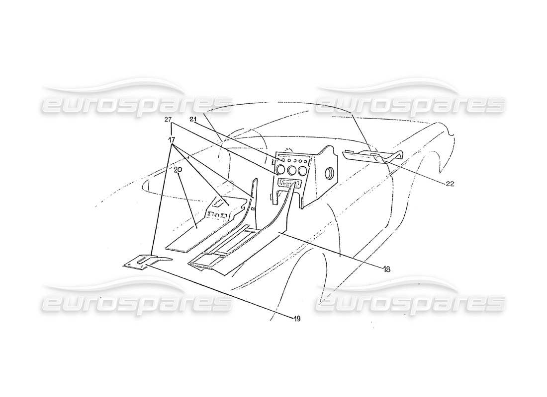 ferrari 275 (pininfarina coachwork) tischlergruppe teilediagramm