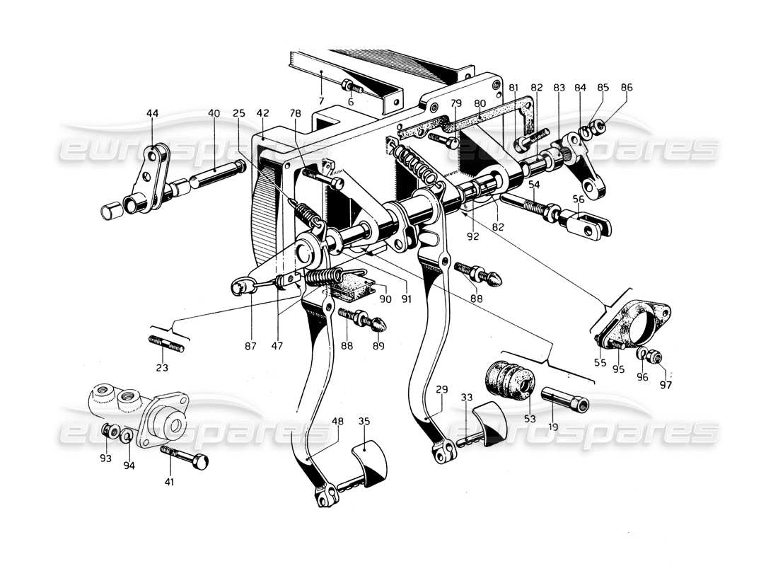 ferrari 275 gtb/gts 2 cam pedalbox - linkslenkermodelle - teilediagramm