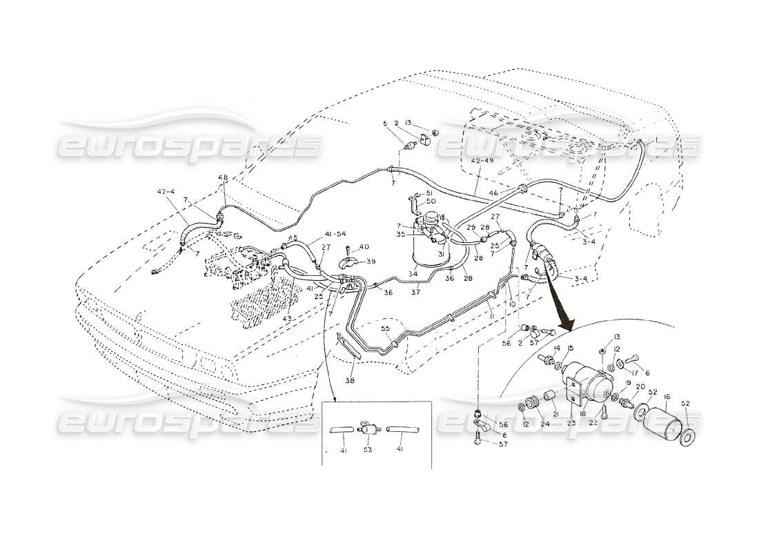 maserati shamal kraftstoffleitungen teilediagramm