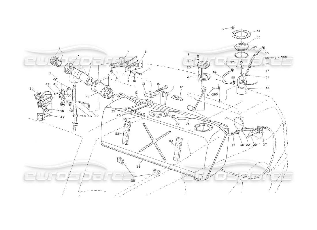 maserati shamal kraftstofftank – tauchpumpe teilediagramm