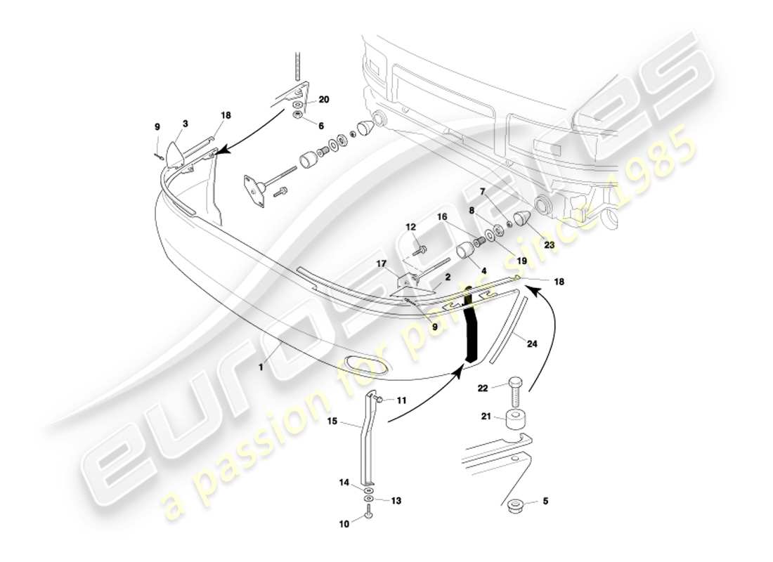 eine teilezeichnung aus dem aston martin db7 vantage (2003) teilekatalog