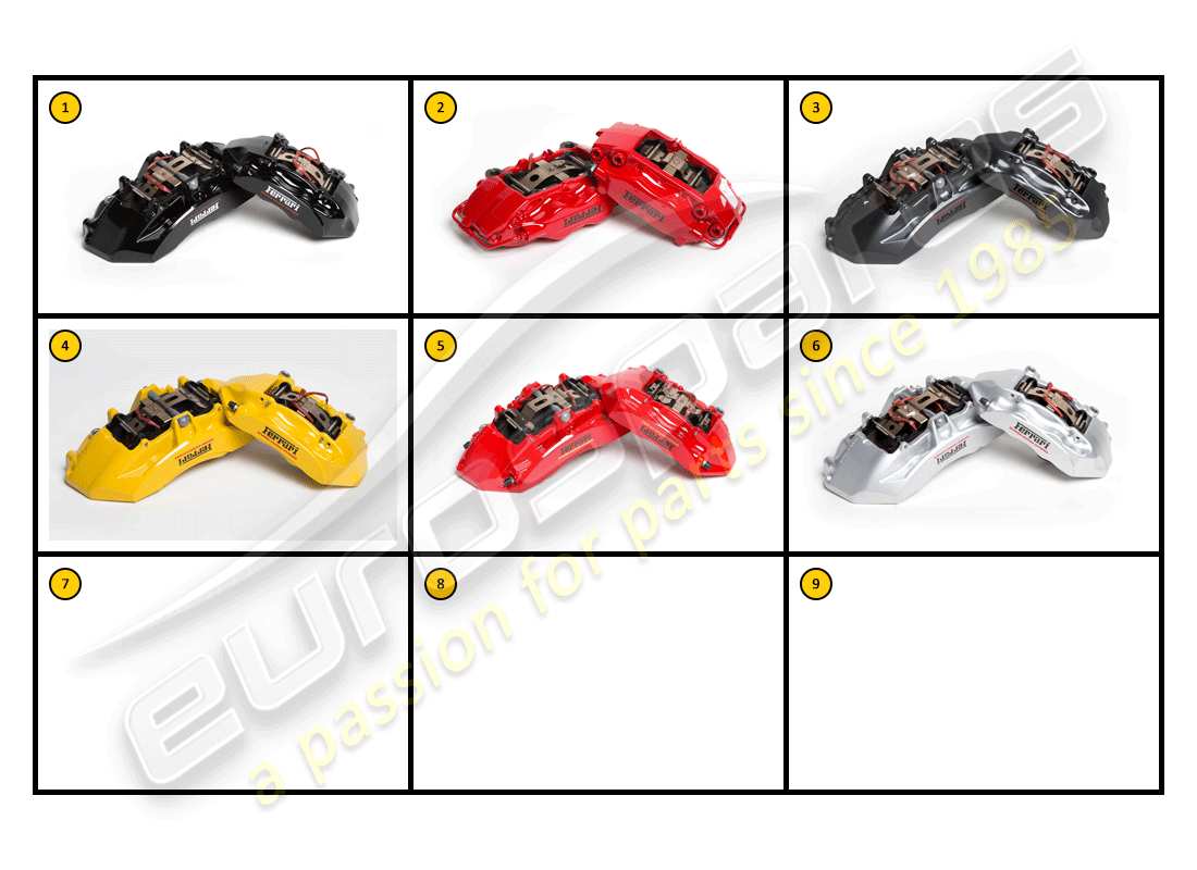ferrari california (accessories) exterieur – bremssättel teilediagramm