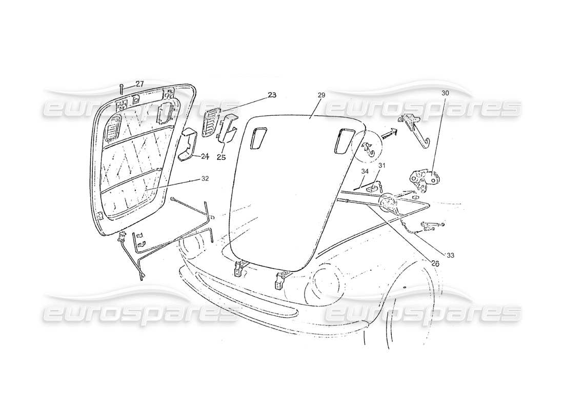 ferrari 275 (pininfarina coachwork) gruppo cofano mobile-teilediagramm