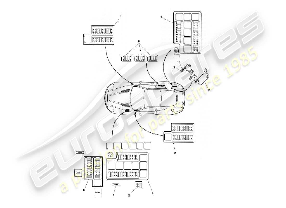 aston martin vanquish (2006) sicherungen ersatzteildiagramm
