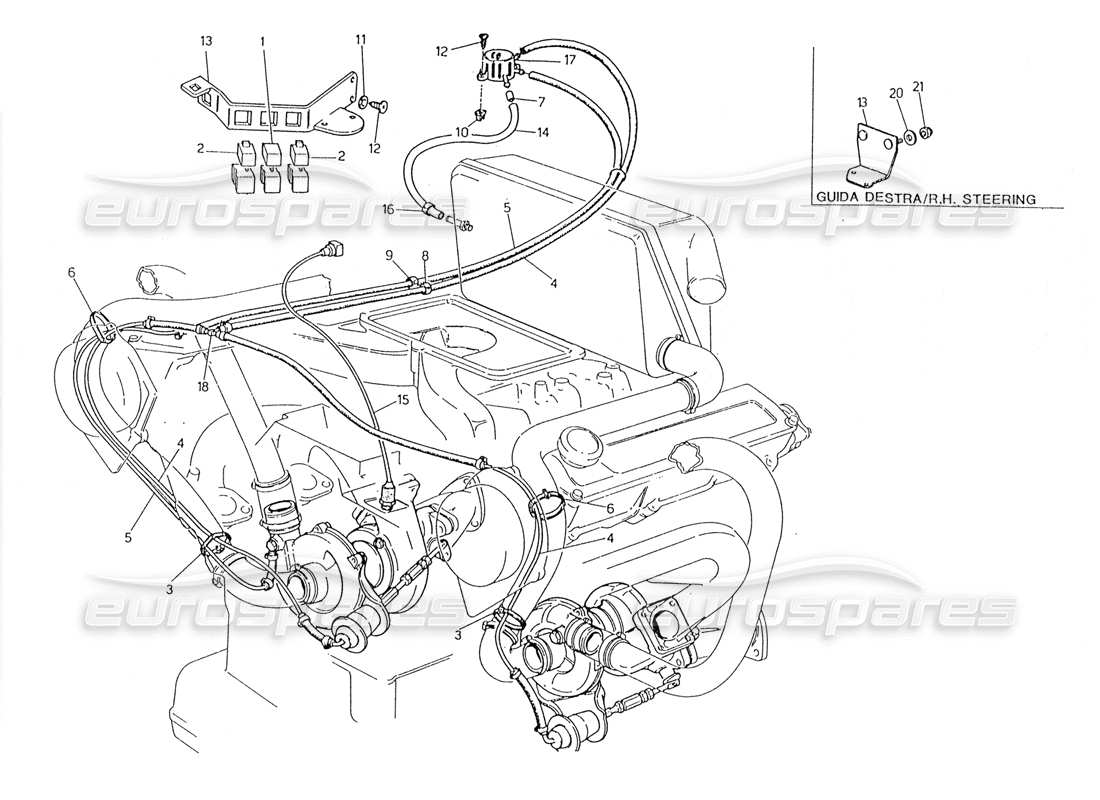 maserati 228 teilediagramm des ladedruckkontrollsystems