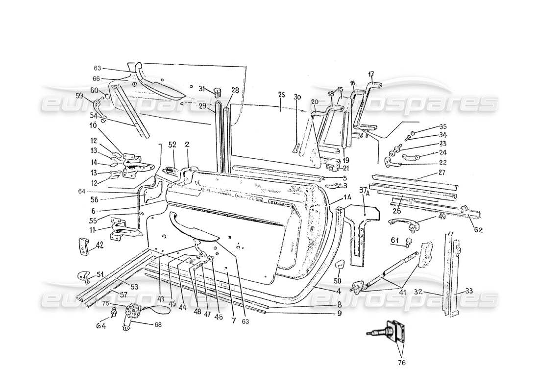 ferrari 275 (pininfarina coachwork) türengruppe teilediagramm