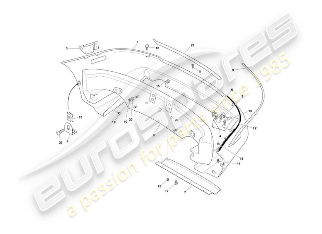 aston martin vanquish (2003) hintere stoßstange teilediagramm