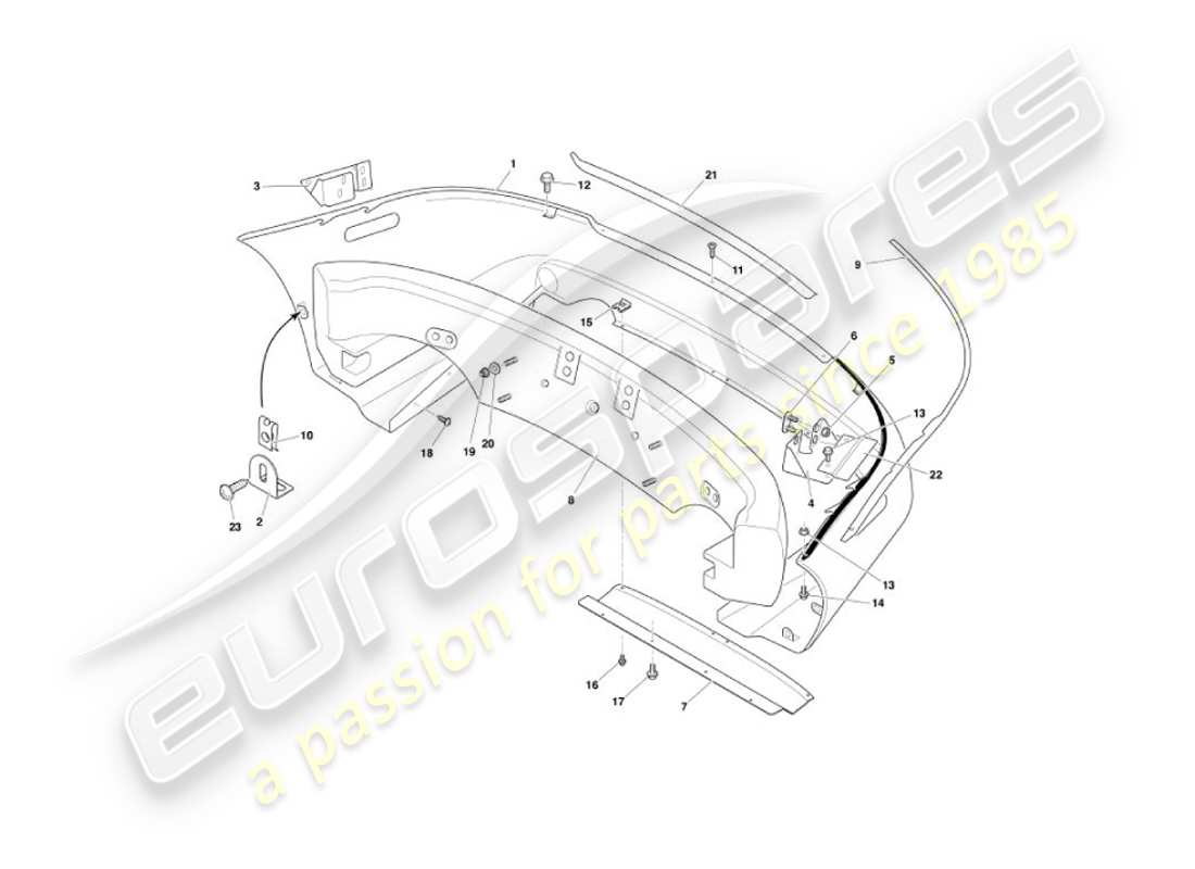 aston martin vanquish (2004) hintere stoßstange teilediagramm