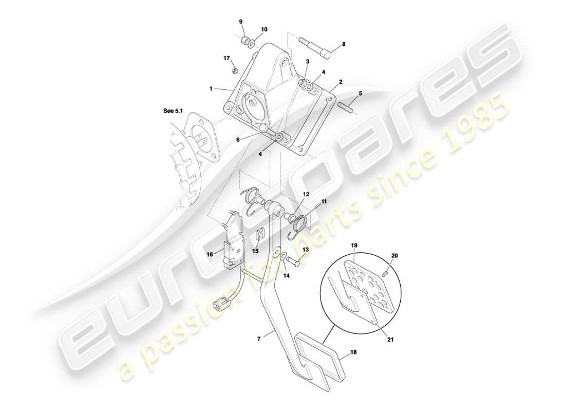 aston martin db7 vantage (1999) pedalgetriebe, auto-bremsteilediagramm
