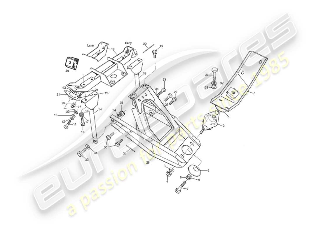 aston martin v8 virage (2000) teilediagramm für hypoidmontage