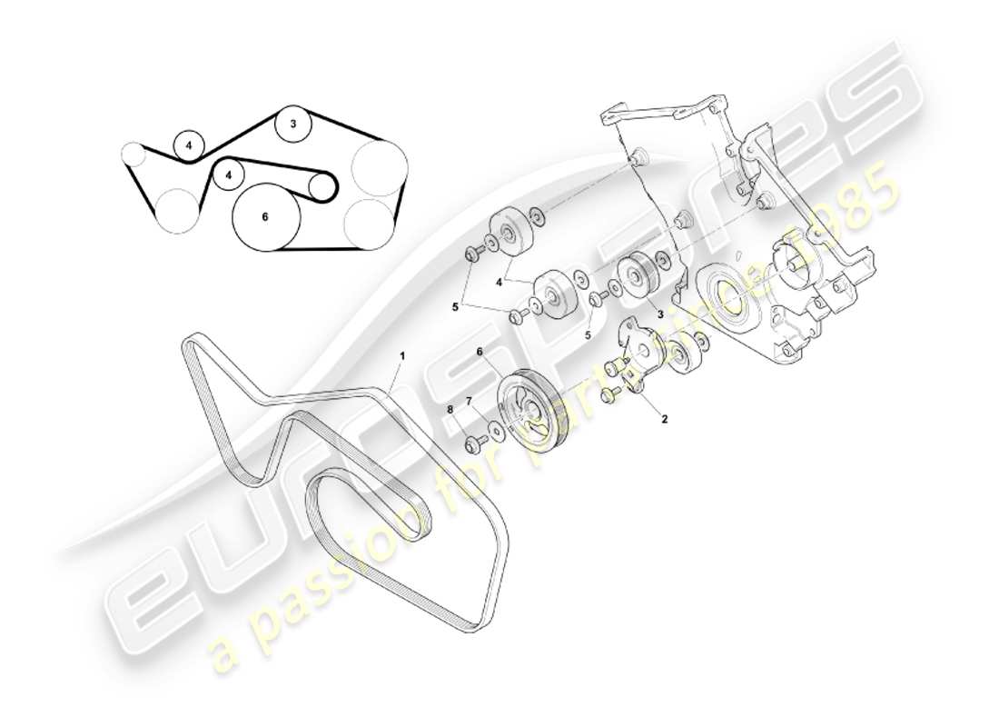 aston martin db7 vantage (2004) riemen- und kettenteilediagramm