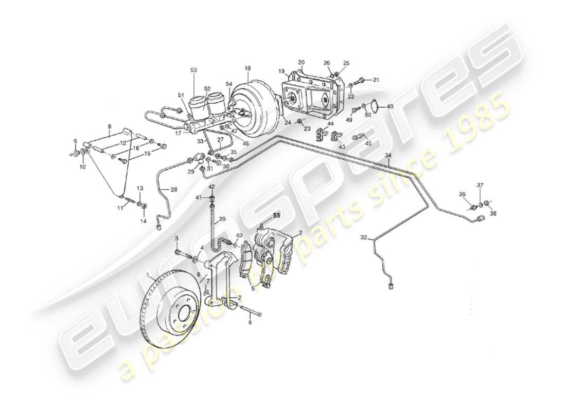 aston martin v8 virage (1999) teilediagramm für vorderbremsen