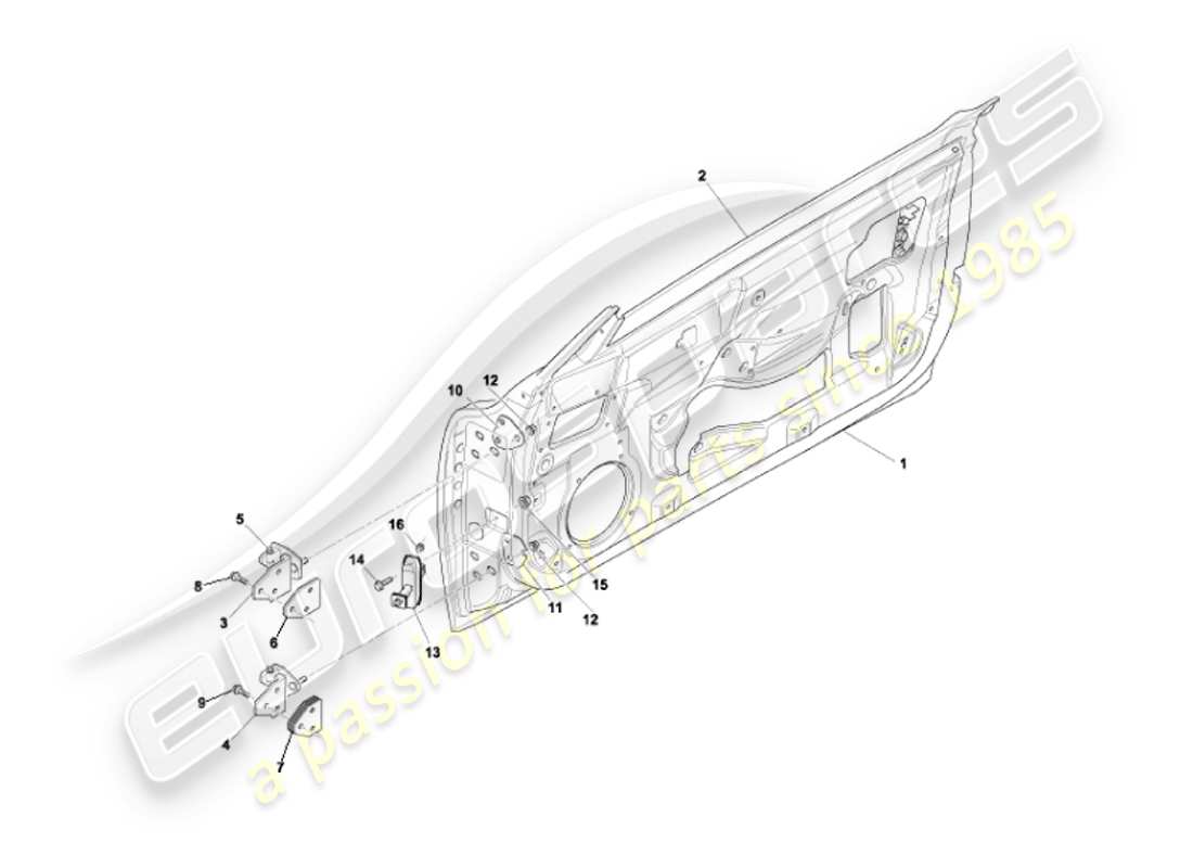 aston martin vanquish (2007) doors-ersatzteildiagramm