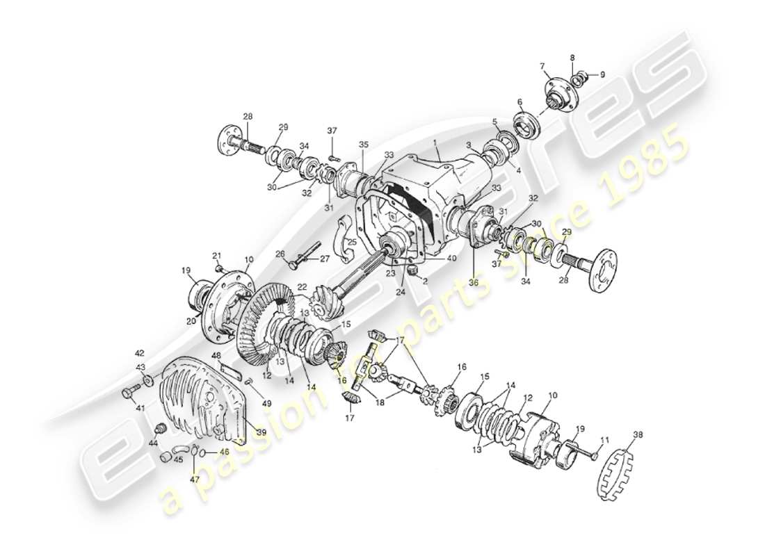 aston martin v8 virage (1999) teilediagramm der hypoideinheit
