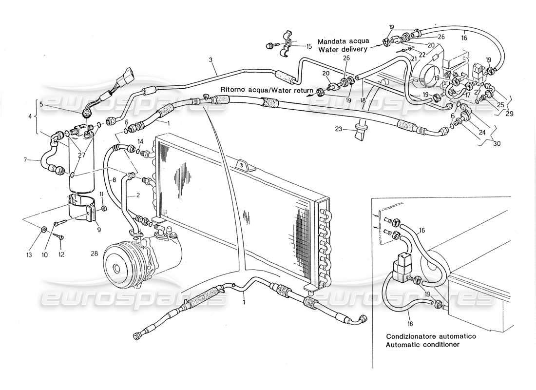 maserati 228 teilediagramm der klimaanlage (rechtslenkung).