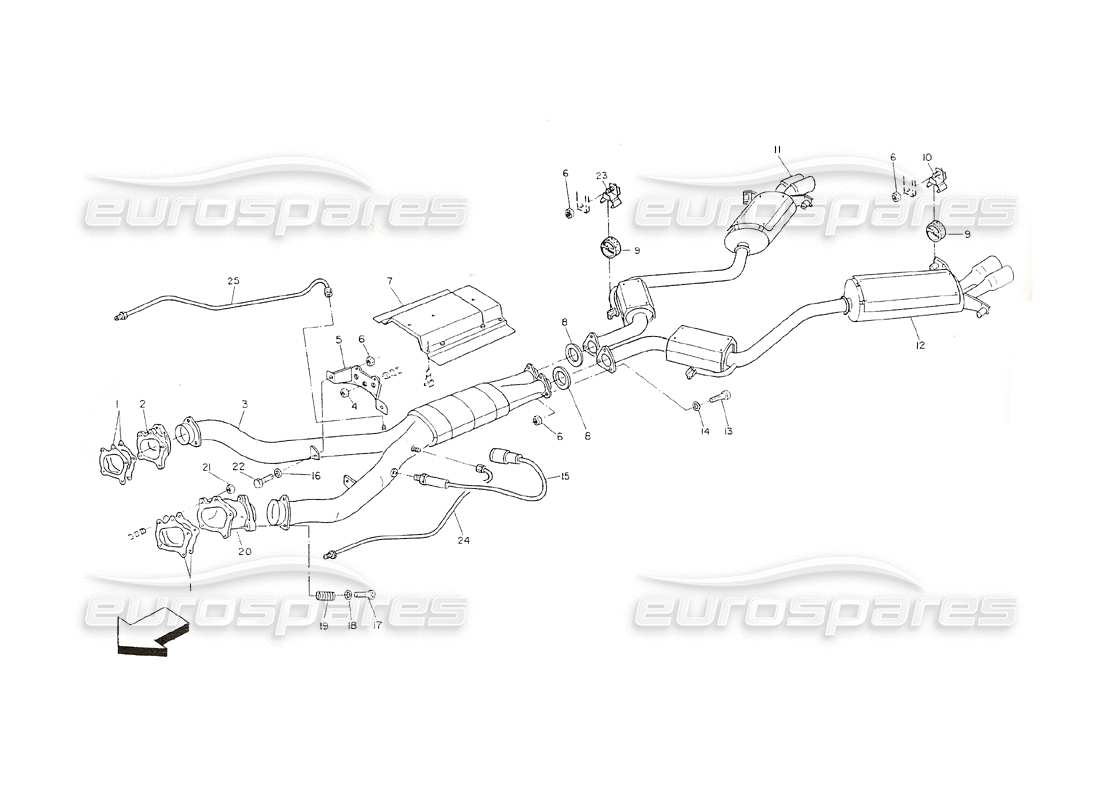 maserati shamal abgasanlage (ch-version) teilediagramm
