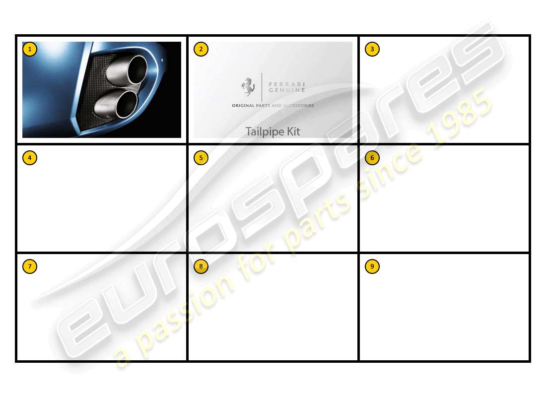 ferrari california (accessories) exterieur – auspuff teilediagramm