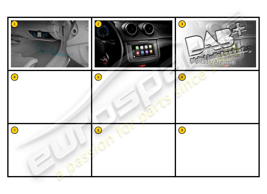 ferrari california (accessories) ausstattung - teilediagramm für in-car-entertainment