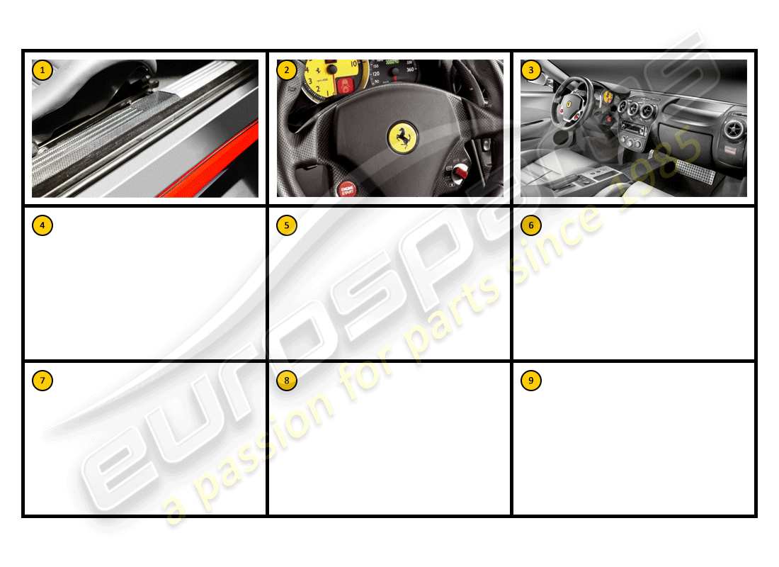 ferrari f430 spider (accessories) innenraum - allgemeines teilediagramm
