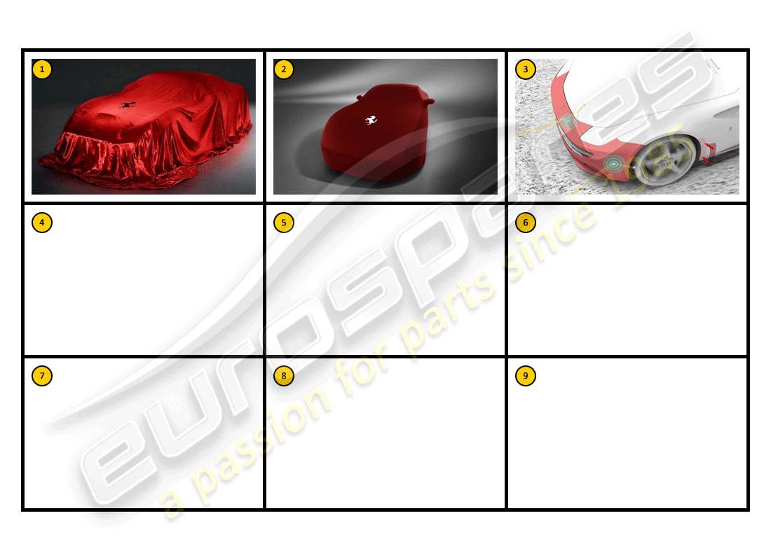 ferrari ff (accessories) autopflege - fahrzeugschutz teilediagramm