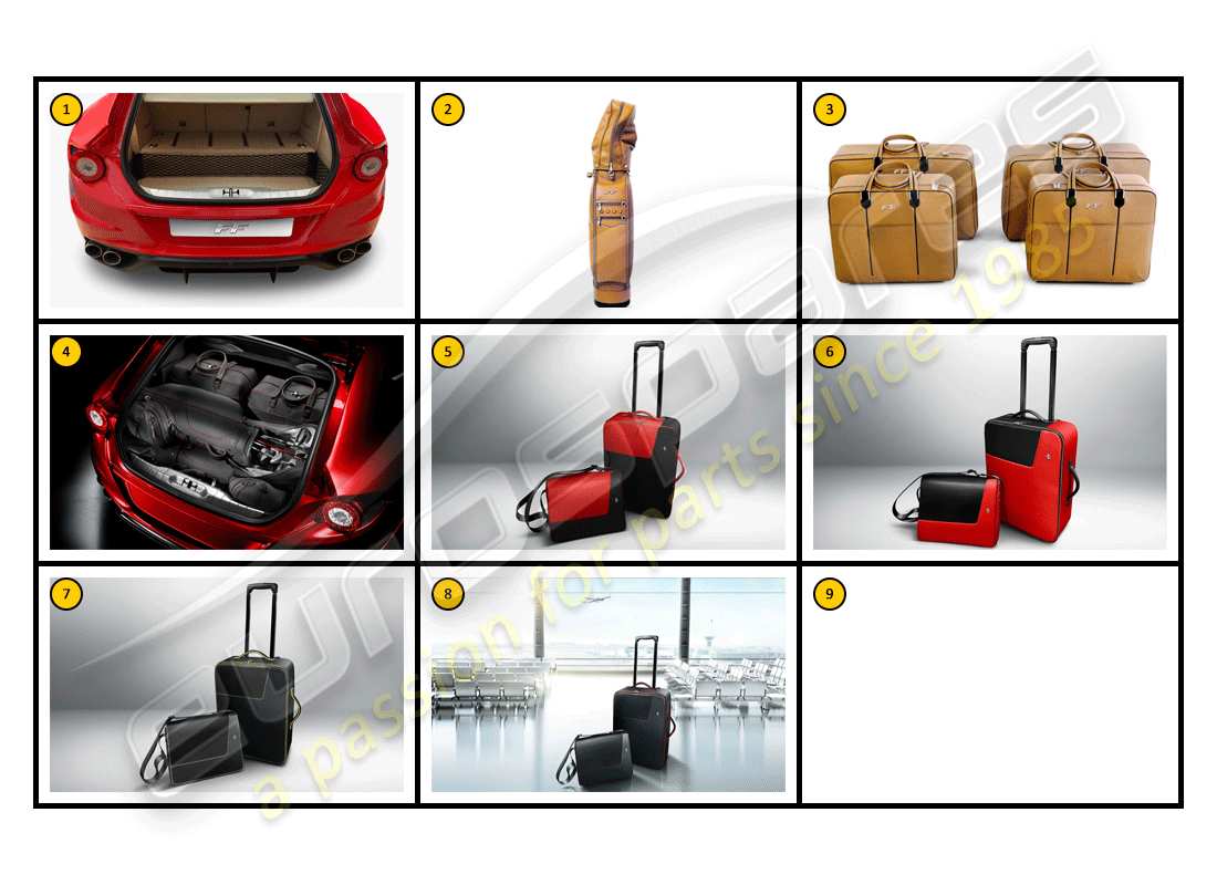 ferrari ff (accessories) ausstattung - gepäck allgemeines teilediagramm