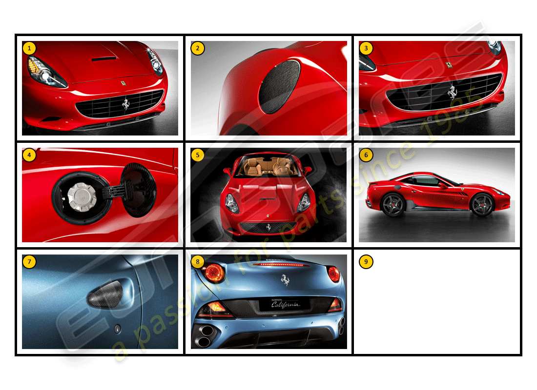 ferrari california (accessories) exterieur – karosserie teilediagramm