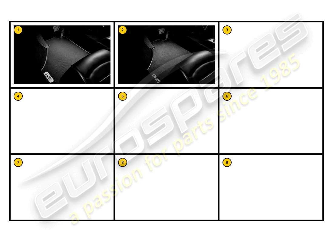 ferrari f430 spider (accessories) innenraum - ersatzteildiagramm für übermatten