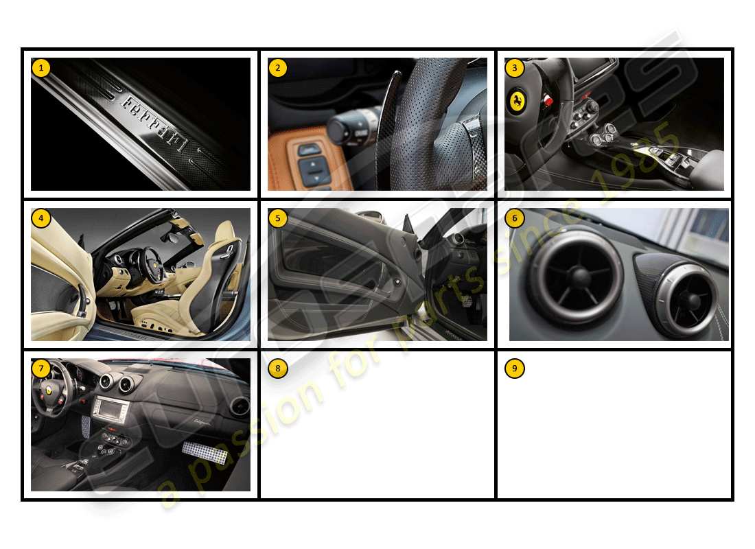 ferrari california (accessories) innenraum – allgemein teilediagramm