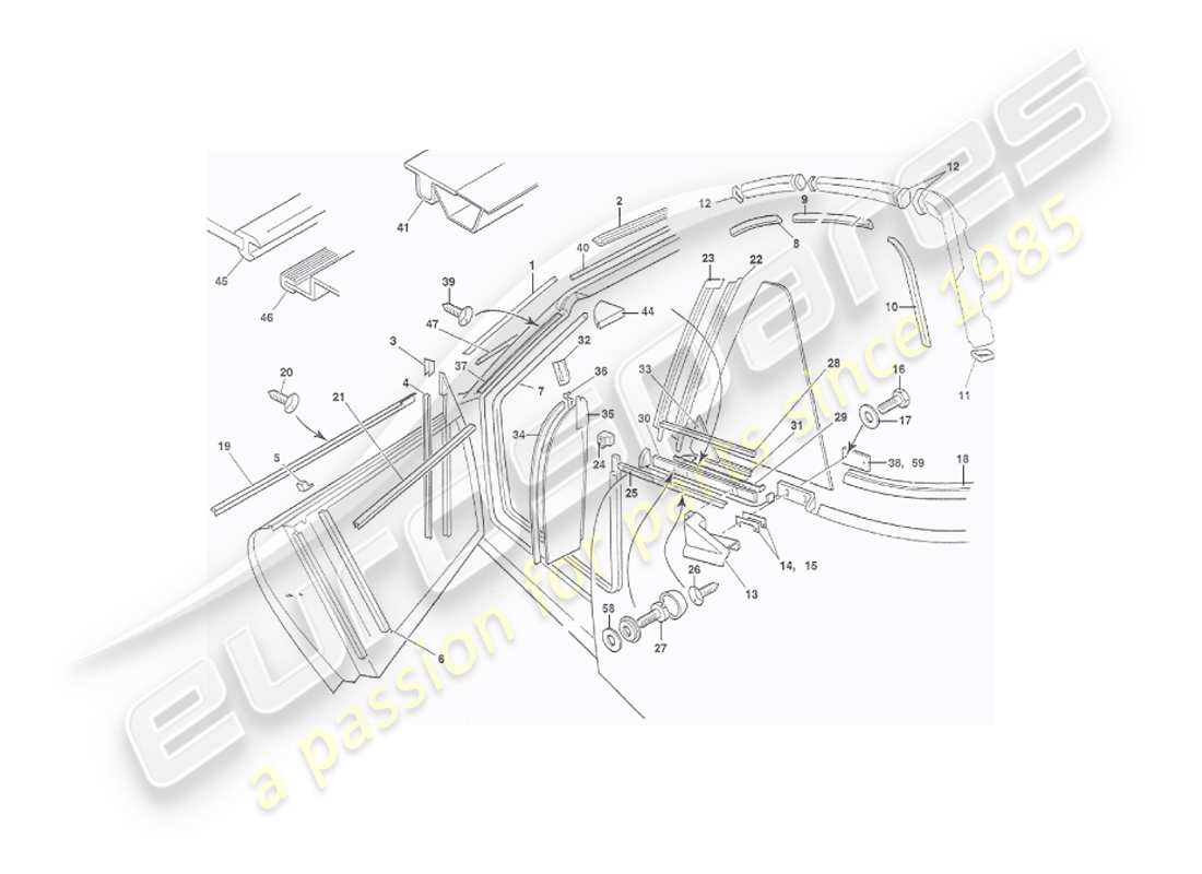 eine teilezeichnung aus dem aston martin v8 virage (2000) teilekatalog