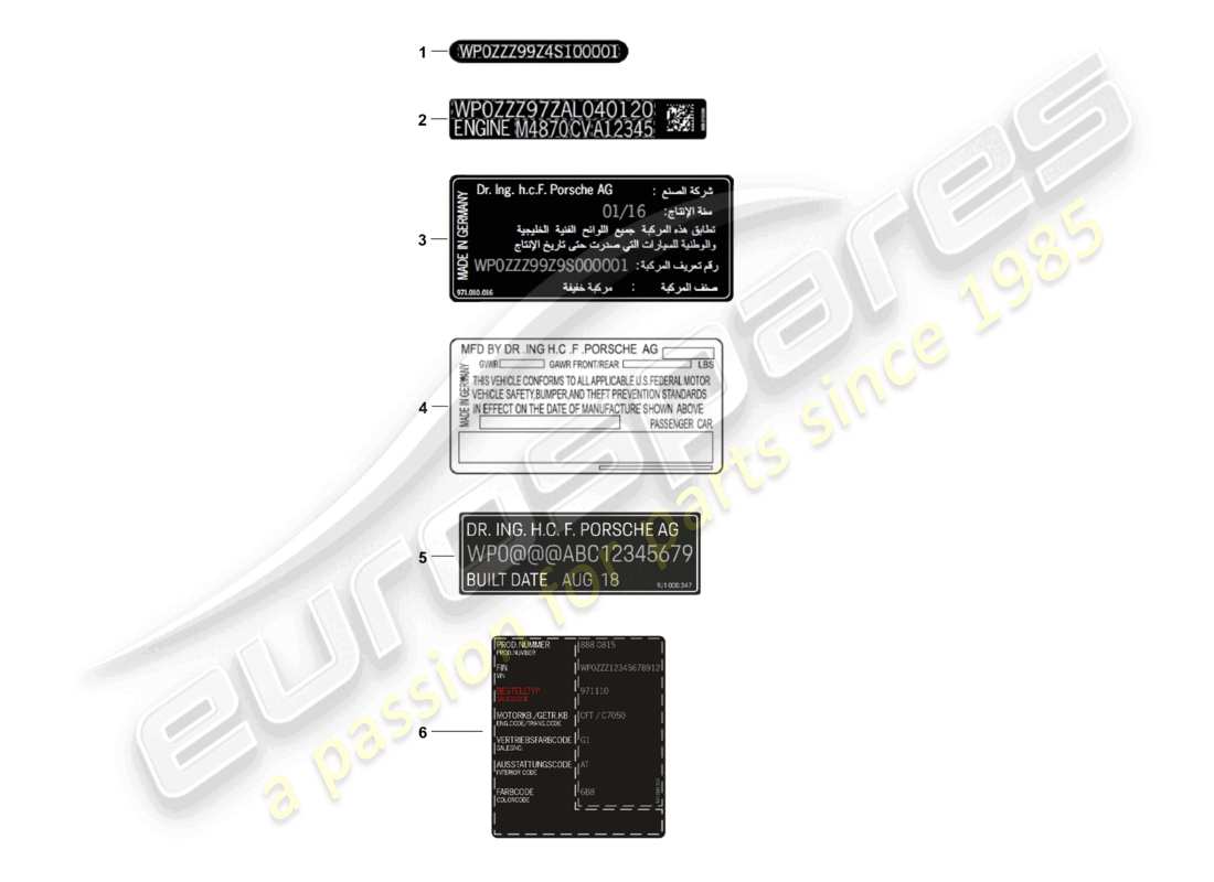 eine teilezeichnung aus dem porsche 2019 (panamera 971-1) teilekatalog